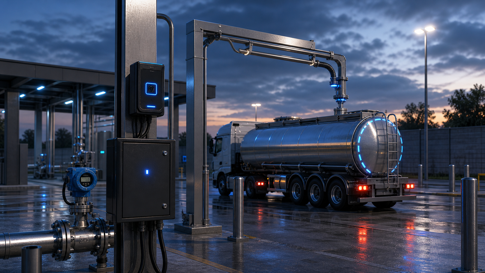 Municipal tanker filling automation site